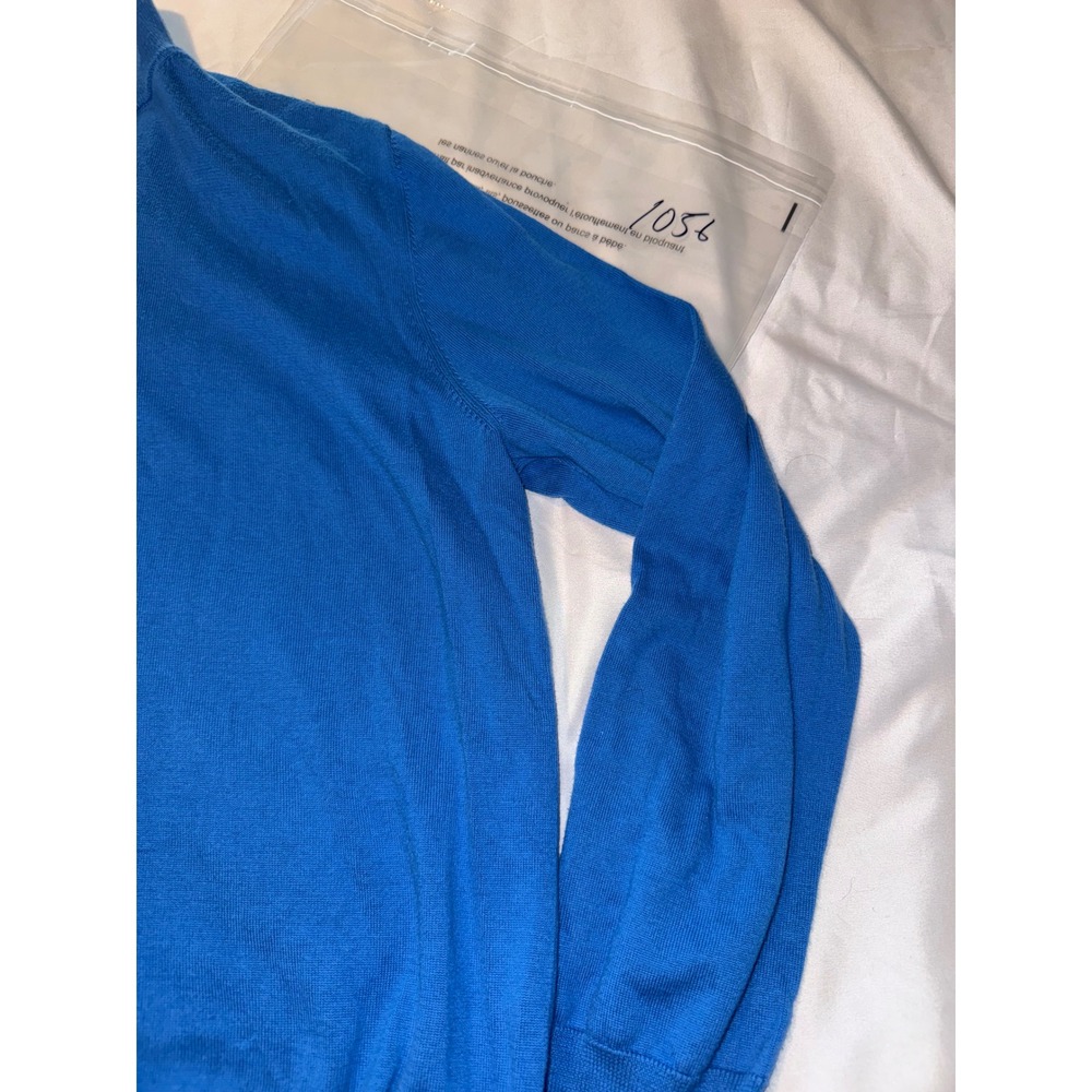 Brooks Brothers Mens Blue Supima Cotton Quarter Zip Sweater Large Mock Neck - Picture 3 of 5